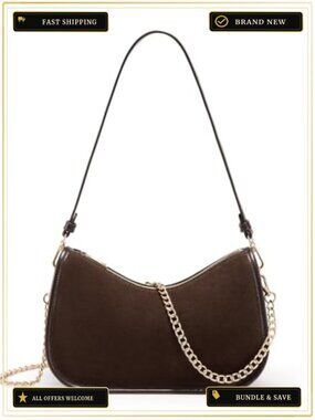 Faux Suede Crossbody Bag Women Zipper Shoulder Purse